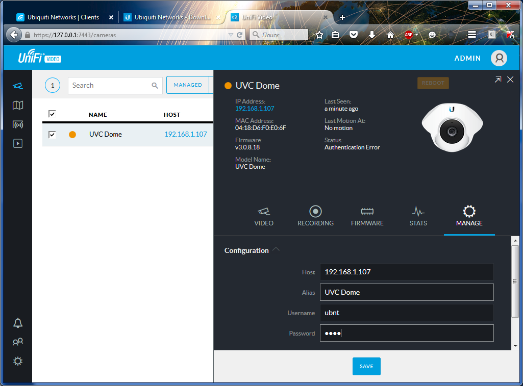 UniFi Video Camera Dome UniFi Video Camera Dome выбираем камеру