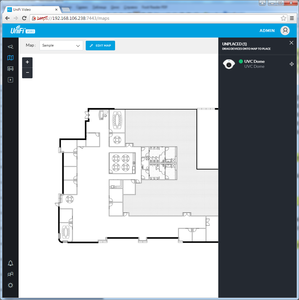 UniFi Video Camera Dome UniFi Video Camera Dome размещение камер на карте