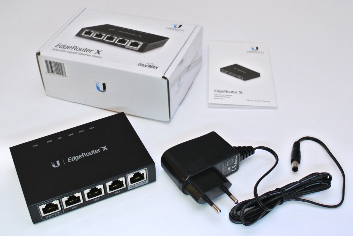 EdgeRouter X (ER-X) инструкция, блок питания, роутер 