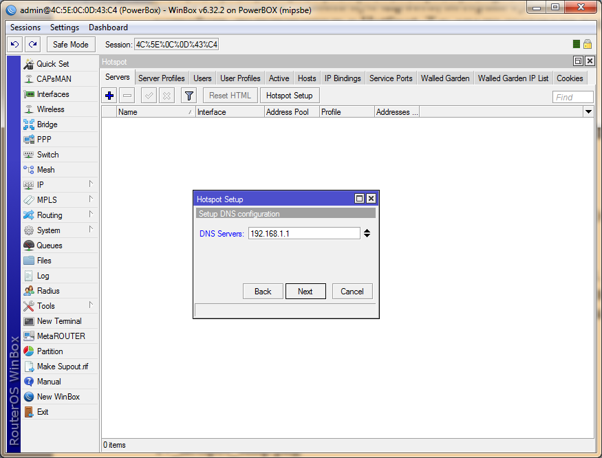 HotSpot указываем IP SMTP-сервера
