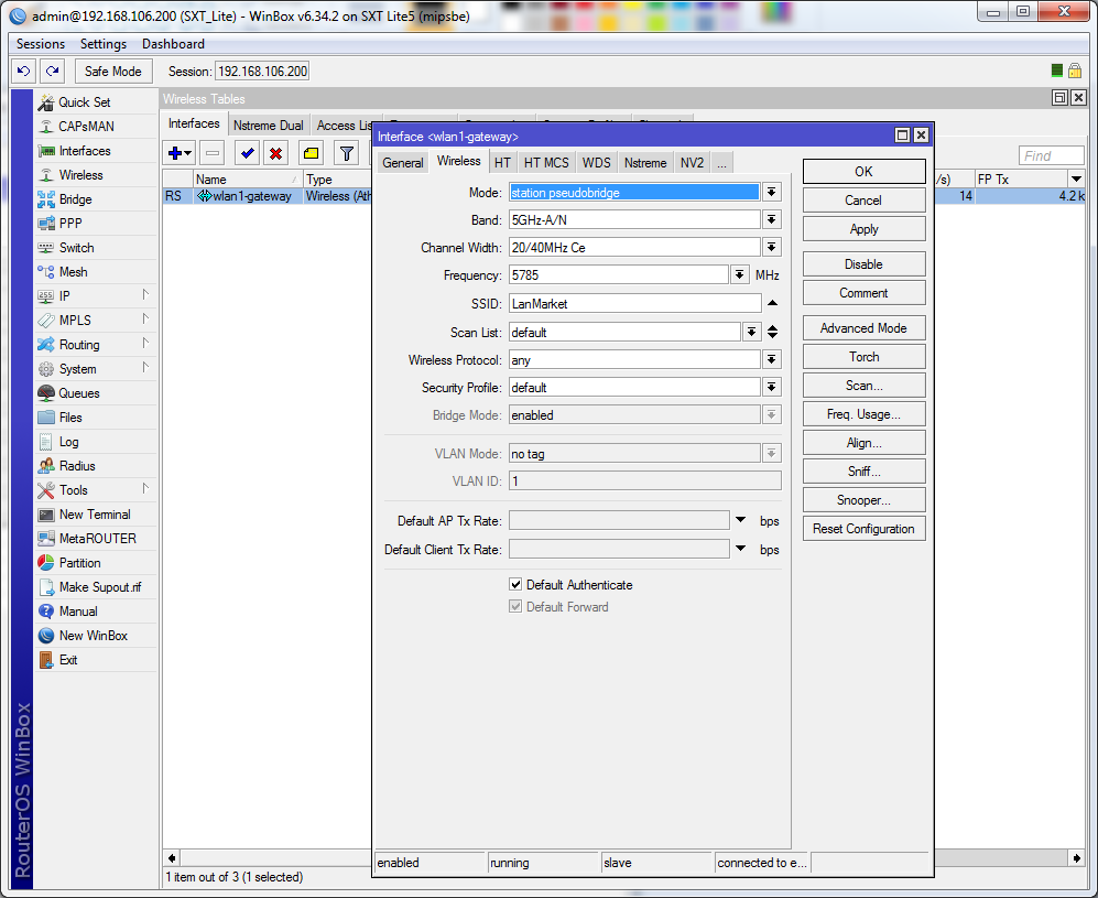тест mANTBox настройки в winbox