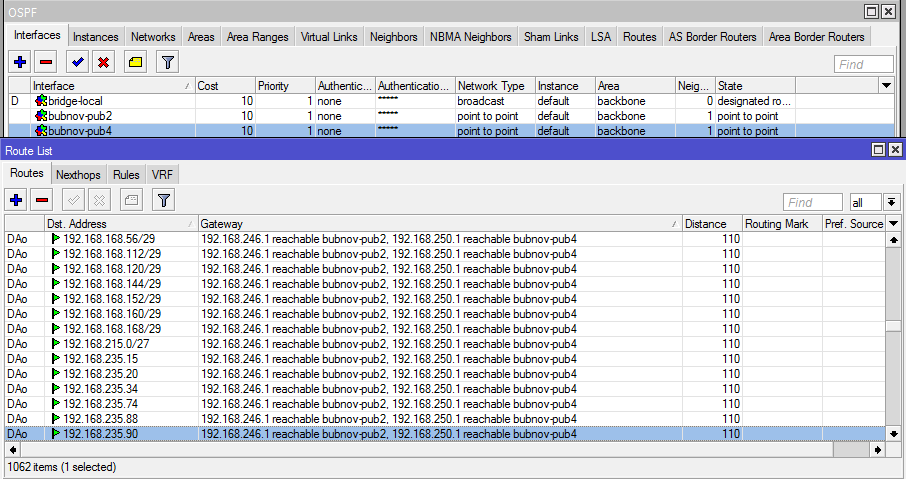 Протокол OSPF таблица маршрутизации OSPF