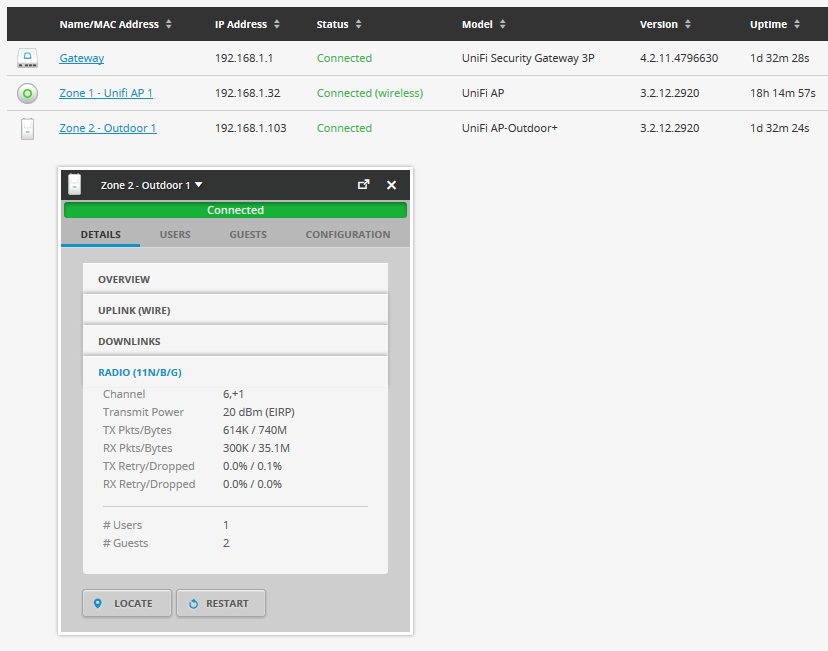 UniFi UAP-Outdoor+ UniFi UAP-Outdoor+ вкладка Radio