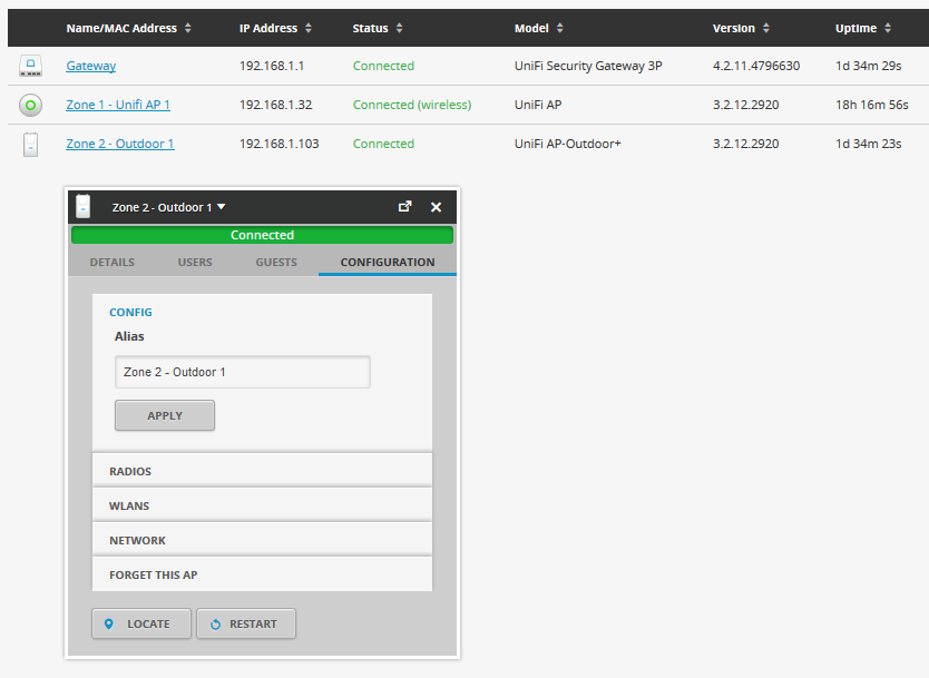 UniFi UAP-Outdoor+ UniFi UAP-Outdoor+ раздел Configuration