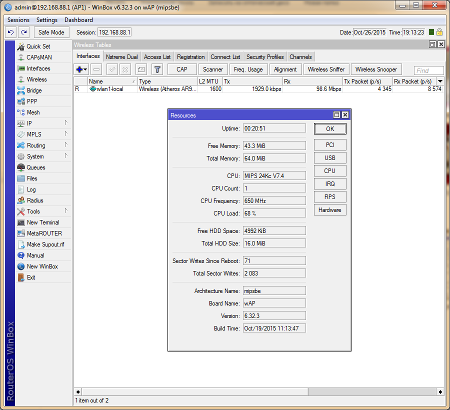 RBwAP2nD (wAP) тестирование RBwAP2nD (wAP) тестирование размер пакета 64 байта
