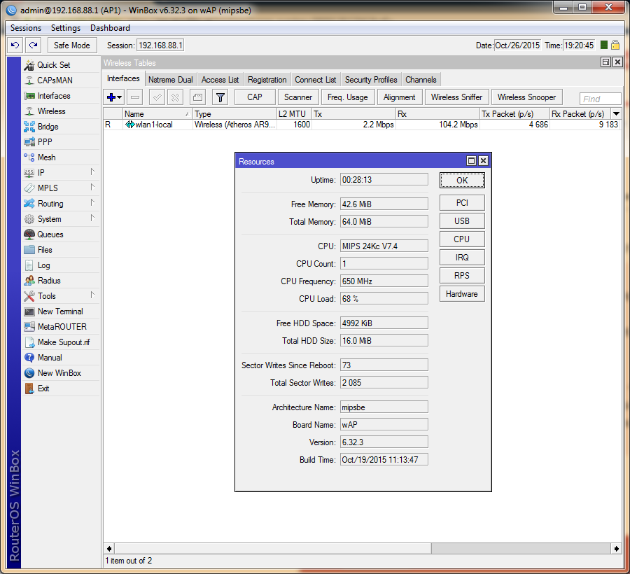 RBwAP2nD (wAP) тестирование RBwAP2nD (wAP) тестирование размер пакета 32 байта