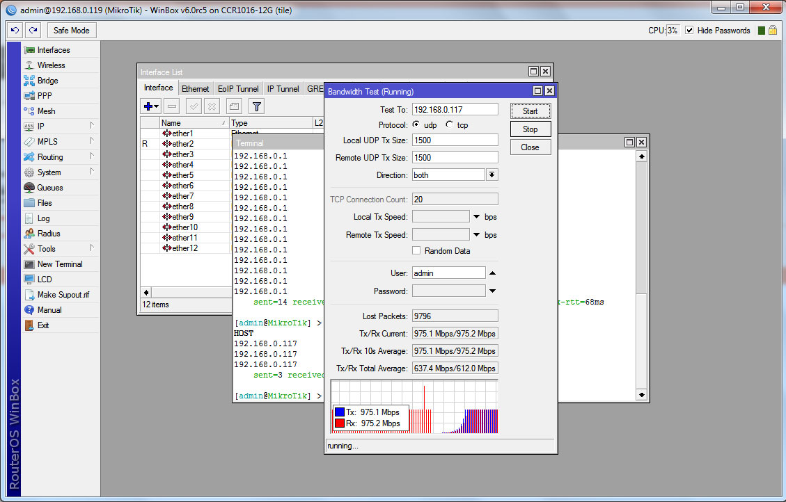 Mikrotik Cloud Core Router CCR1016-12G RouterOS тест Mikrotik Cloud Core Router CCR1016-12G RouterOS тест