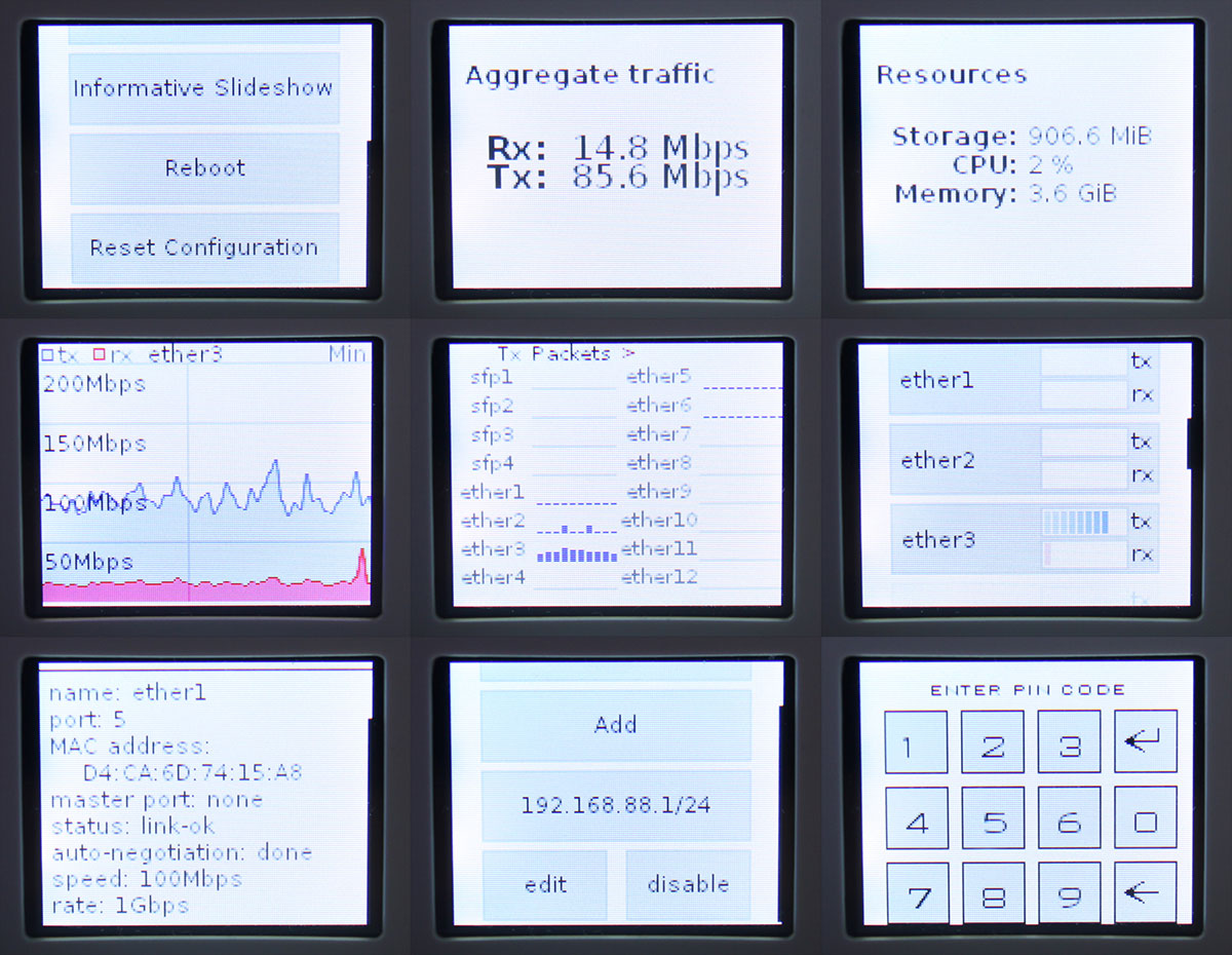 Mikrotik Cloud Core Router LCD дисплей Mikrotik Cloud Core Router LCD дисплей