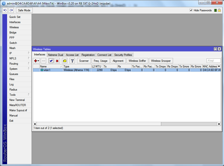 Mikrotik SXT G-2HnD включення wlan інтерфейсу Mikrotik SXT G-2HnD включение wlan интерфейса