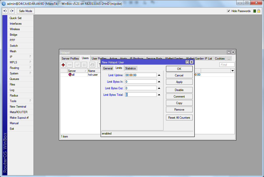 Обмеження діяльності користувача у мережі Ограничение деятельности пользователя в сети