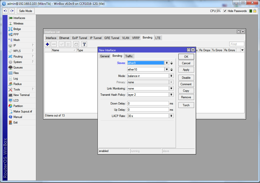 Mikrotik RouterOS Bounding Mikrotik RouterOS Bounding