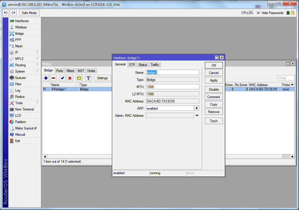 Mikrotik RouterOS Bridge Bounding Mikrotik RouterOS Bridge Bounding