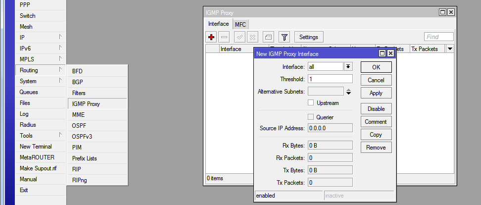 Переходимо до IGMP Proxy. Переходим к IGMP Proxy.