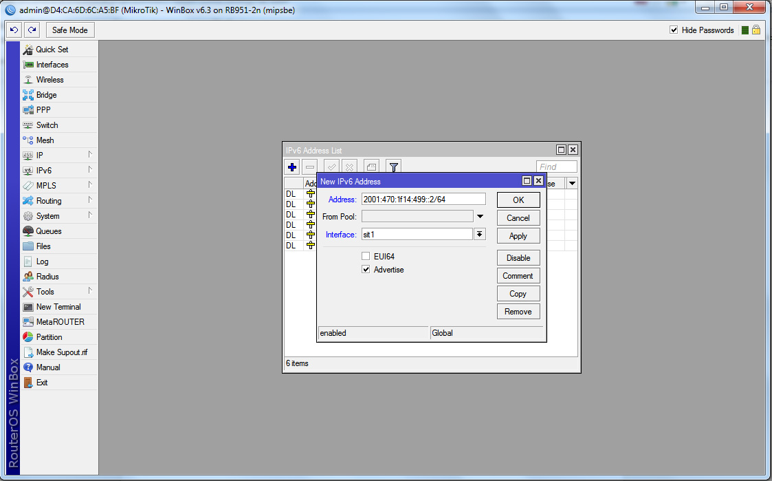 IPv6 адрес Настройка IPv6 адресов