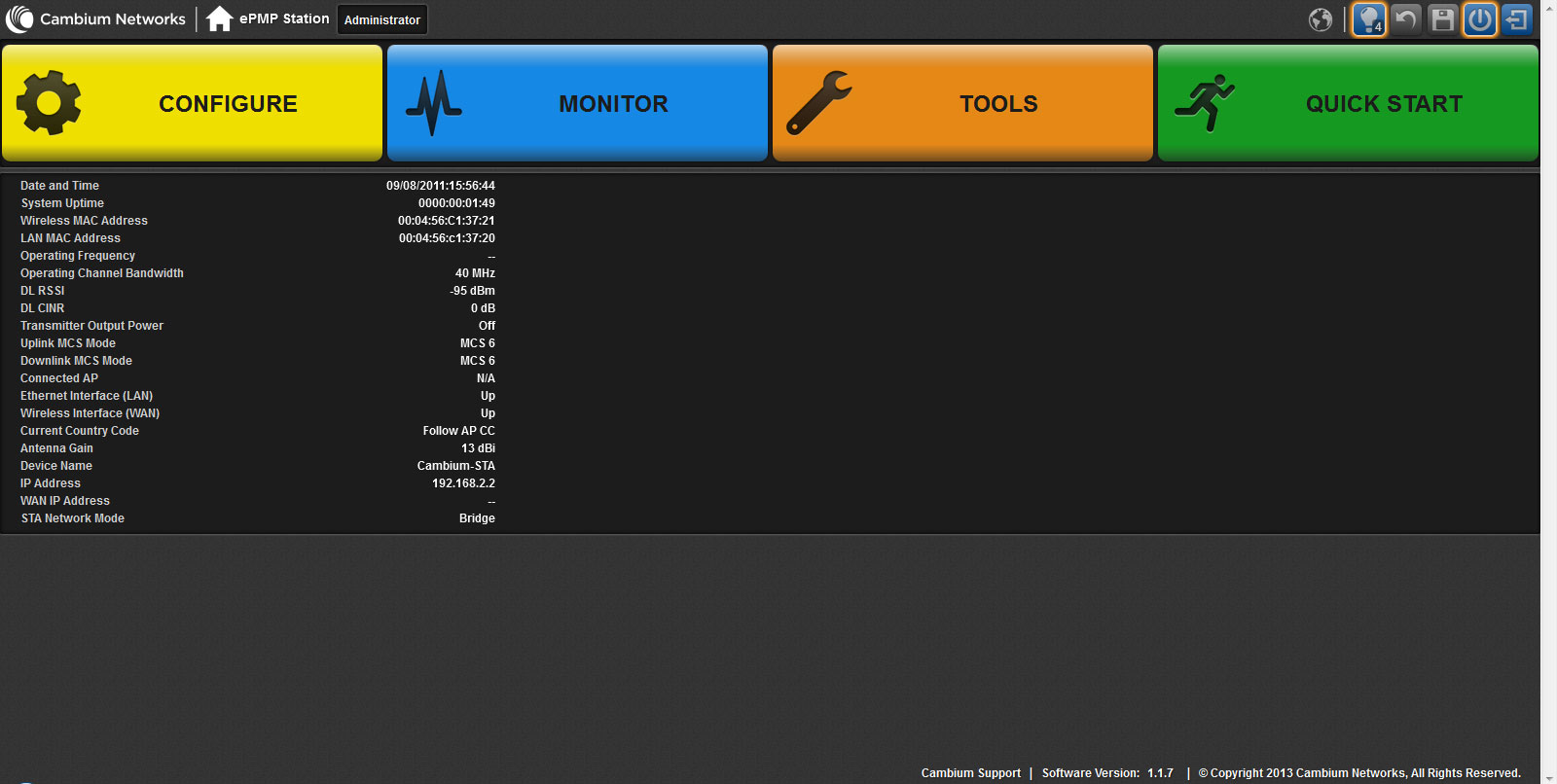 Главная страница web-интерфейс настройки ePMP 1000 Integrated Radio Главная страница web-интерфейс настройки ePMP 1000 Integrated Radio