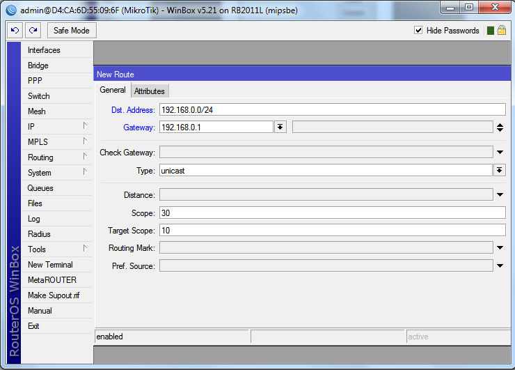 додавання нового запису маршрутизації добавление новой записи маршрутизации