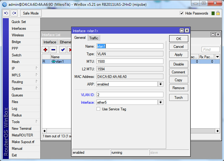 створення віртуального інтерфейсу создание виртуального интерфейса routeros