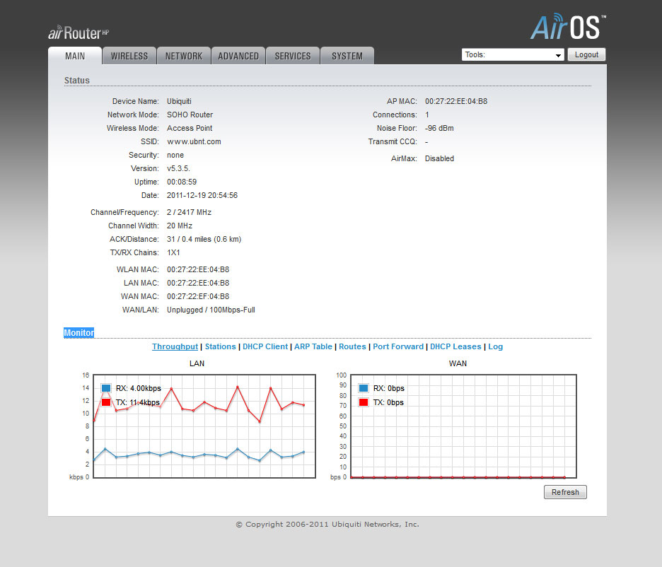 Ubiquiti AirRouter-HP налаштування AirOS Ubiquiti AirRouter-HP настройка AirOS