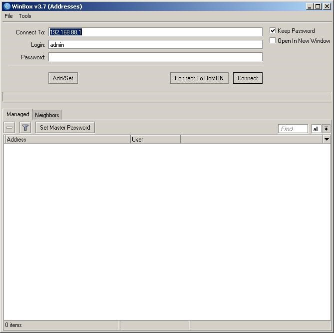 Відкриваємо програму Winbox Открываем программу Winbox