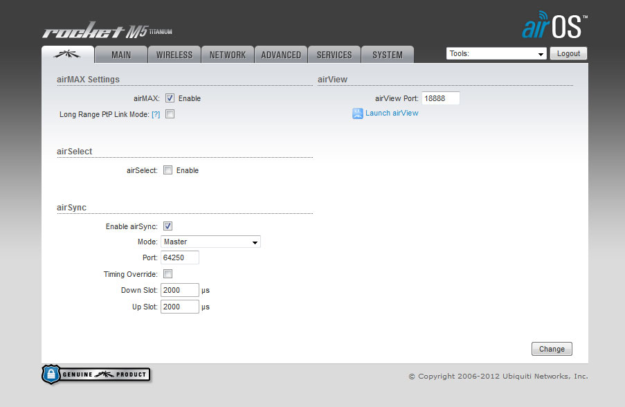 Ubiquiti Rocket M5 Titanium - AirOS Ubiquiti Rocket M5 Titanium - airOS