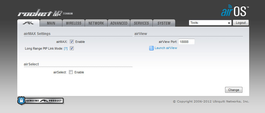 Ubiquiti Rocket M2 Titanium - AirOS Ubiquiti Rocket M2 Titanium - airOS