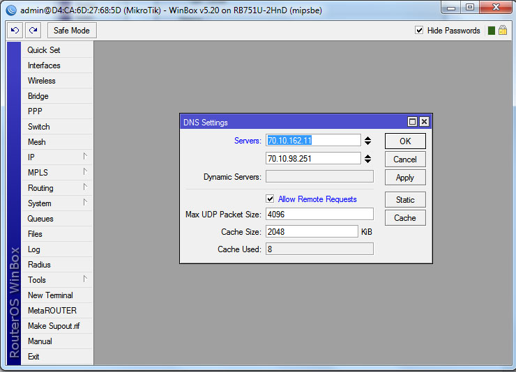 Додавання DNS-адреси Добавление DNS-адресса