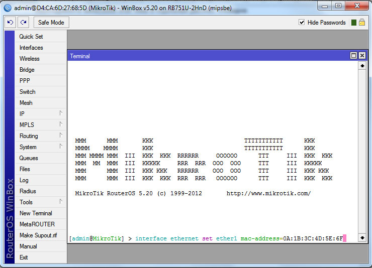 Інтерфейс WinBox winbox interface