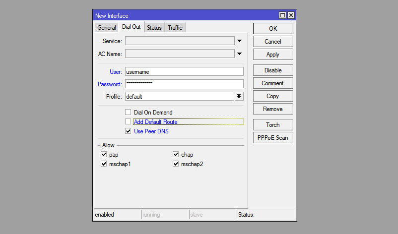 PPPoE client RouterOS PPPoE client RouterOS