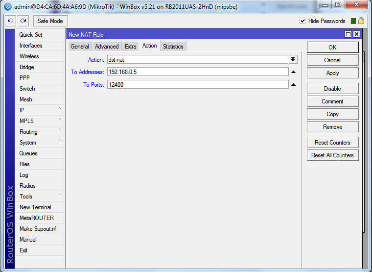 Mikrotik RouterOS dstnat action Mikrotik RouterOS dstnat action