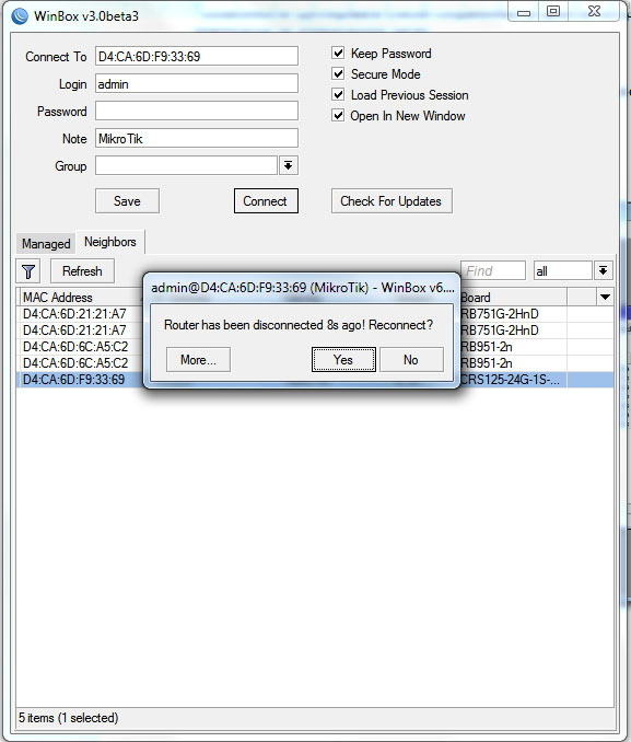 Winbox Mikrotik Reconnect Winbox Mikrotik Reconnect