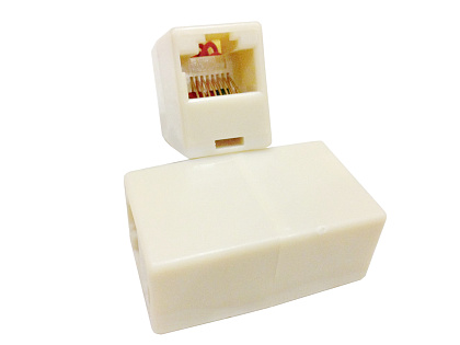 Соединитель RJ45 8P8C мама/мама RJ45 для соединения кабеля, белый, Q100