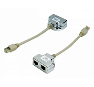 Y-адаптер кат 5е RJ-45 два порта (1MxRJ45-2FxRJ45)