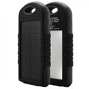 Power bank 12000 mAh Solar, (5V / 200mA), 2xUSB, 5V / 1A / 2,1A, USB <-> microUSB