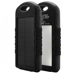 Power bank 12000 mAh Solar, (5V / 200mA), 2xUSB, 5V / 1A / 2,1A, USB &amp;lt;-&amp;gt; microUSB, уда
