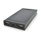 Power bank 20000 mAh Solar, ударо захищений прогумований корпус, Black, Corton BOX