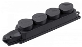 Колодка PiPo PP / SP-4 / 44 / 16B, 16А, 220-240В, IP44, с заглушкой, с заземлением 4 гнезда, каучук,