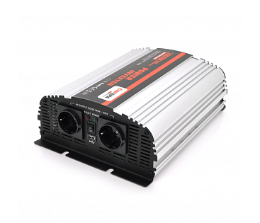 Инвертор напряжения Carspa-2000-122 (2000Вт), 12 / 220V, approximated, 2Shuko, USB, клеммы, Box Q4
