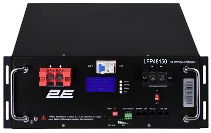 Аккумуляторная батарея 2E LFP48, 48V, 150Ah, 19″ LCD 16S