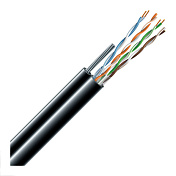 Кабель вита пара Cat. 5e U/UTP 4x2x24AWG РЕ з тросом, зовнішній