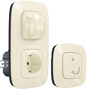 Стартовый набор (шлюз WiFi + smart-розетка + выключатель "Дома/Не дома") Valena Allure, сл. кость