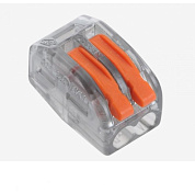 Клема з натискними затискачами 2-провідна WAGO K222-412T для розподільчих коробок, 2-pin, прозор