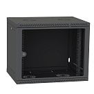 Шкаф настенный 12U 600x600 дверь стекло, черный