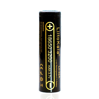 Аккумулятор 18650 Li-Ion LiitoKala Lii-32A, 3200mah （3050-3350mah）, 3.7V (2.75-4.2V), Black