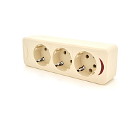 Колодка PiPo PP/SP-4723/3, 16А, 220-240В, с заземлением 3 гнезда, Q20