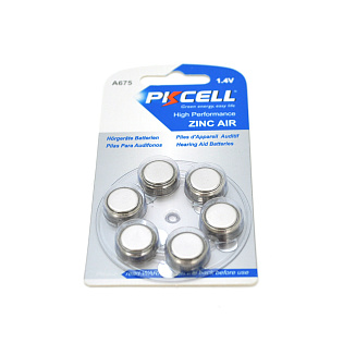 Батарейка воздушно-цинковая PKCELL 1.4V ZA675-6B, 6 штук в блистере, цена за блистер