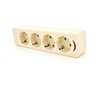Колодка PiPo PP/SP-4724/4, 16А, 220-240В, с заземлением 4 гнезда, Q20	