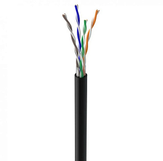 КНП UTP (4*2*0.5) 4p 24 AWG, (CCA), изоляция ПЭ, для нар. работ, 305м, Black