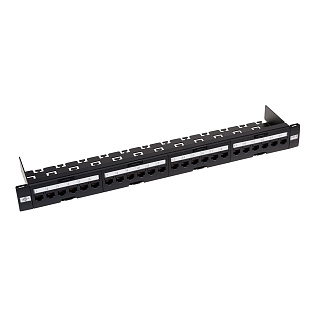 Патч-панель 19" 24хRJ-45 UTP 1U cat.6, в сборе