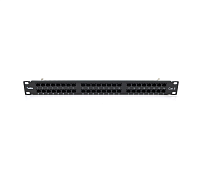 Патч-панель 48 портов UTP DUAL кат 6, 19", 1U неэкранированная черная Q10