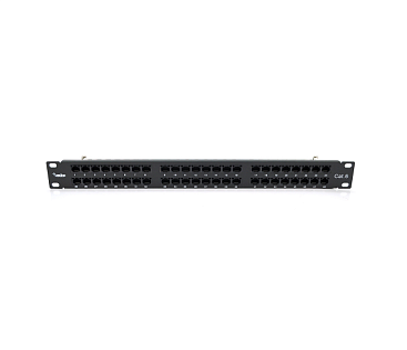 Патч-панель 48 портов UTP DUAL кат 6, 19", 1U неэкранированная черная Q10